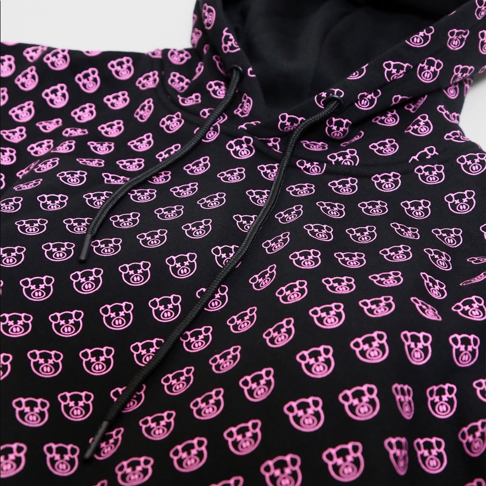 Black Pullover Hoodie All Over PiG Shane Dawson L - Picture 4 of 6
